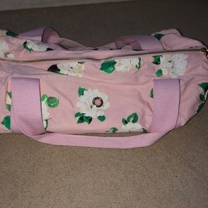 Pink floral duffel bag